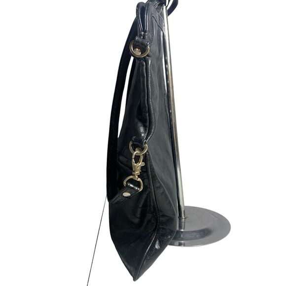 $465 ARZA DESIGN Messenger Laptop / Convertible Bag Distressed Black Leather - Picture 5 of 11